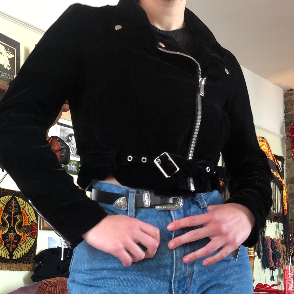 Widow Moonlight Rider Velvet Moto Jacket